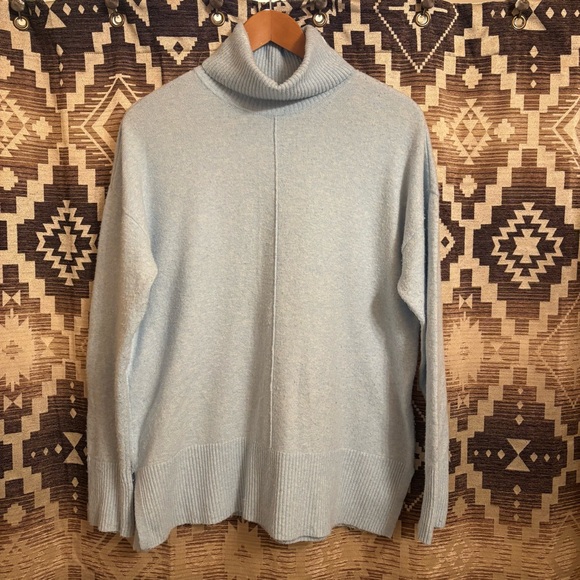 Calvin Klein Sweaters - Calvin Klein Light Blue Sweater, Mock / Turtle Neck, Size Medium